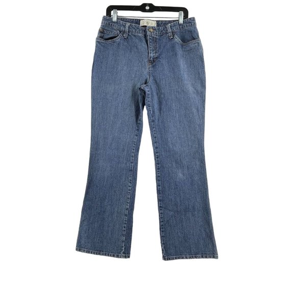 Izod Jeans Modern Fit Boot Cut Hi-Rise Size 12 Women's Denim Flap Pockets - Picture 1 of 11